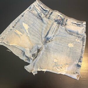 Willow + root Distressed cut off Light Blue Denim Shorts